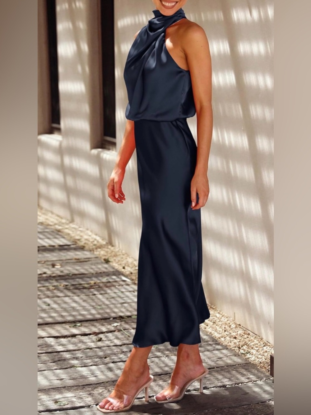 Pretty Garden Satin Maxi Dress, NWT! - Picture 3 of 8
